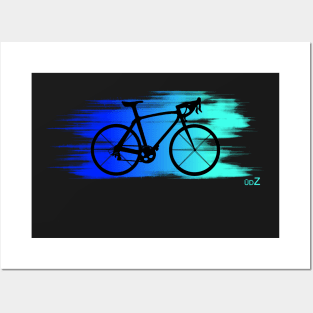 Bike speed blue Posters and Art